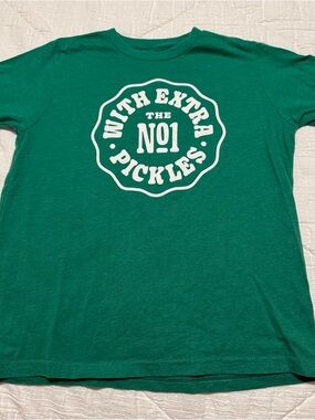 Chick fil a kids shirt no 1 with extra pickles green